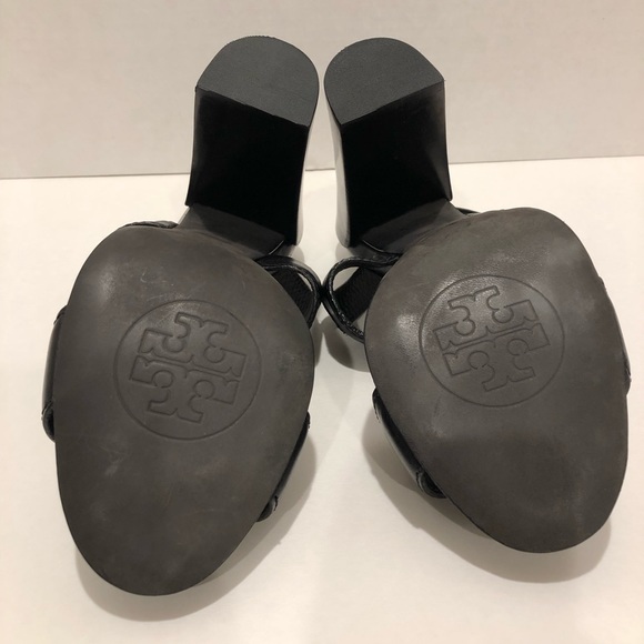 Tory Burch Fletcher Sandal Black Leather Size 8.5 - Picture 8 of 8